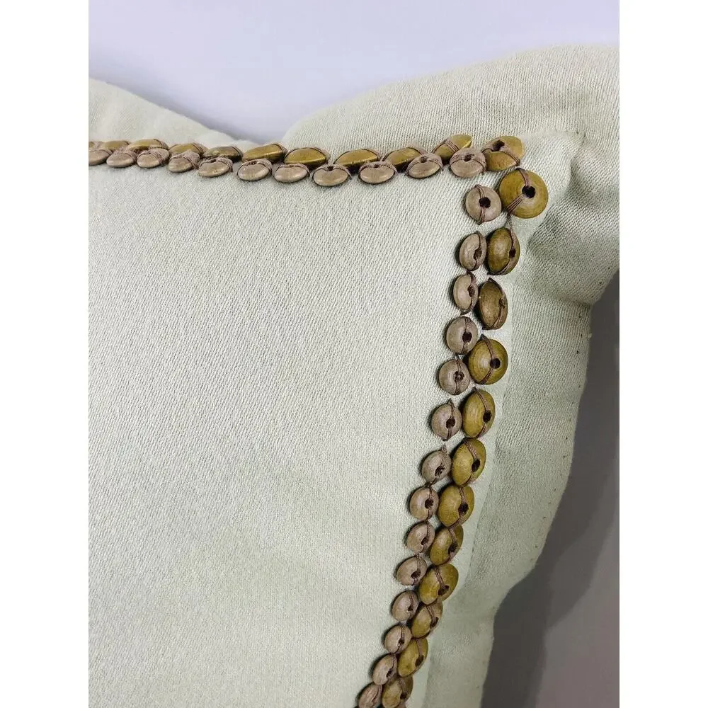 Set 2 Candice Olson Throw Pillows with down filled inserts wood bead edging Soft